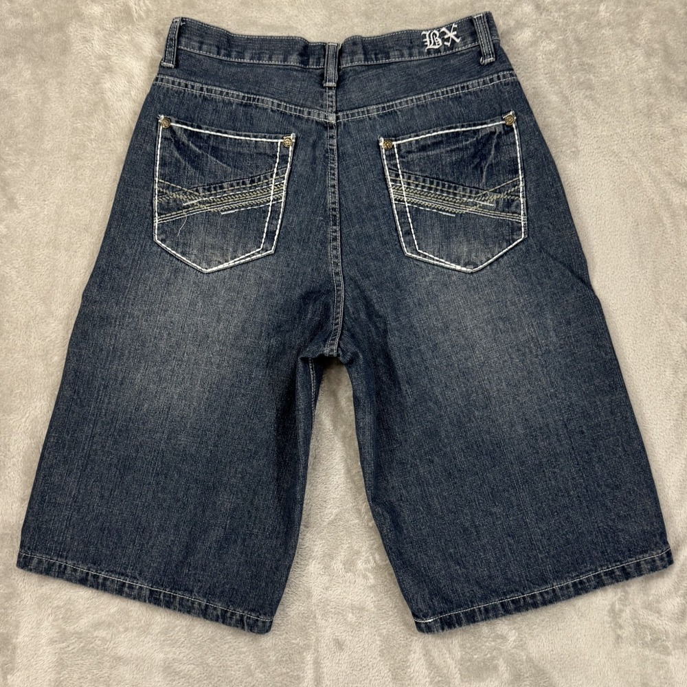 Vintage Brooklyn Xpress Jean Shorts Mens 34 Baggy Y2K Jorts‎ Below The Knee Long